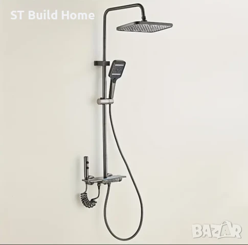 Луксозен Душ Комплект в Пистолетно Сиво – Модерен Дизайн, снимка 11 - Душове - 51117016