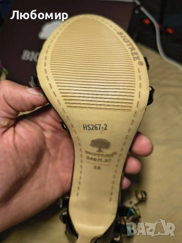 Елегантни дамски сандали с кристали и ток 11 см 38 номер, снимка 9 - Сандали - 53864077