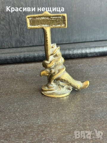 Страхотна месингова статуетка, снимка 3 - Антикварни и старинни предмети - 53824274