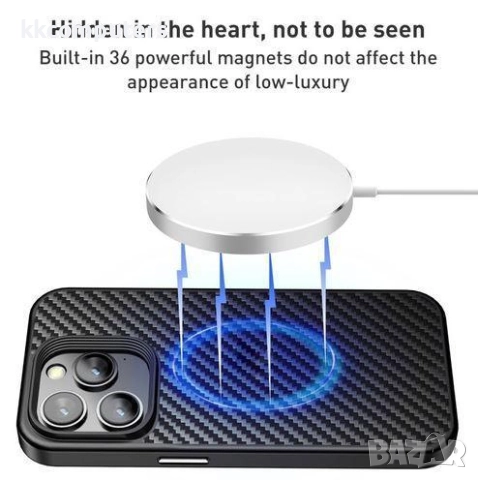 Калъф Wlons Kevlar MagSafe + стойка / Черен / за iPhone 17 Pro Max 6.9 Баркод : 3133035, снимка 5 - Калъфи, кейсове - 51974116