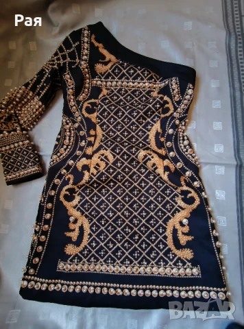 Перлена мини рокля Daya с едно рамо / Bellabarnett / Bella Barnett （BB), снимка 8 - Рокли - 50742276