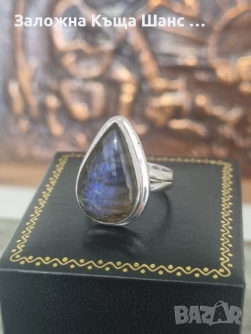 Сребърен пръстен 925 проба с лабрадорит, снимка 8 - Пръстени - 41832485