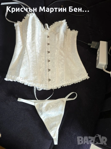 Дамски корсет и прашки KRS-DANT, 2 Части, Дантела, Бял, XS/S. m, снимка 4 - Корсети, бюстиета, топове - 53824582