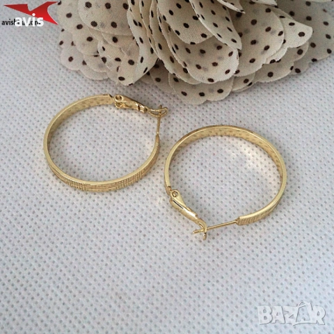 Обеци с 14К златно покритие 2141870, снимка 3 - Обеци - 53568690