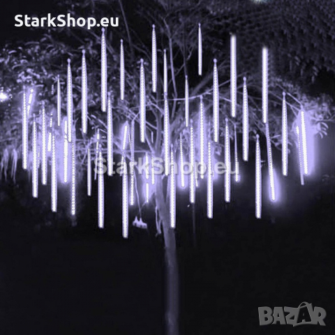 LED коледни висулки „Падащ сняг“ – Бели, снимка 3 - Други - 36273034