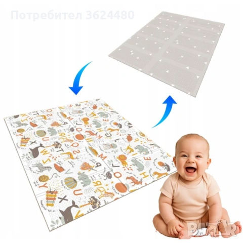 Преносимо бебешко килимче 160х180 см сгъваемо 4854, снимка 7 - Други стоки за дома - 53307132