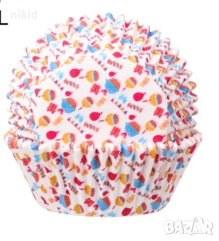 50 бр хартиени капсули бели мини кексчета бонбонки кошнички за кексчета мъфини парти