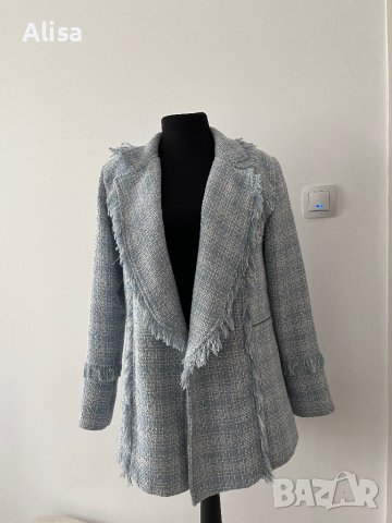 Синьо дамско сако, снимка 4 - Сака - 41726360