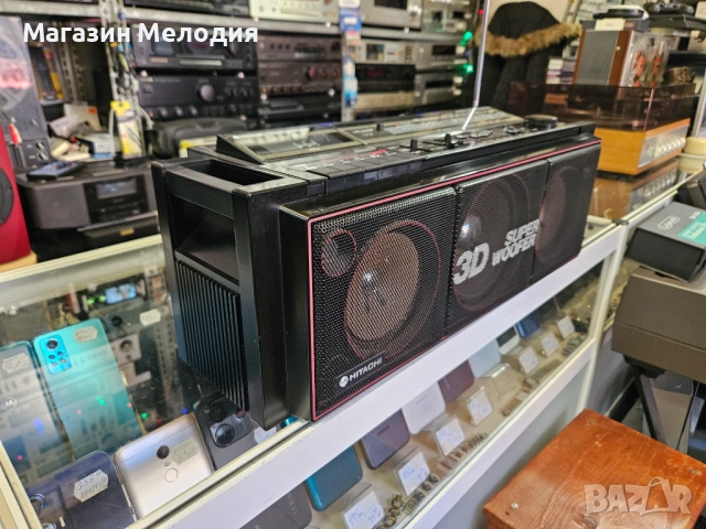 Радиокасетофон Hitachi TRK-7620E Hitachi 3D Super Woofer Boombox В отлично техническо и визуално със, снимка 6 - Радиокасетофони, транзистори - 52813792