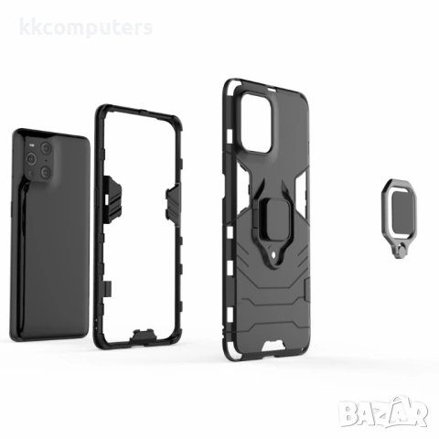 Oppo Find X3/X3 Pro Удароустойчив Finger Ring Калъф и Протектор, снимка 5 - Калъфи, кейсове - 53032758