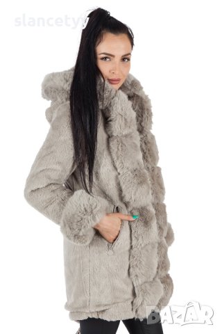 Двулицево яке/парка в бежов цвят, снимка 4 - Якета - 44445539