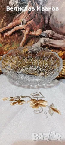 Голяма кристална купа в перфектно състояние., снимка 3 - Антикварни и старинни предмети - 49341307