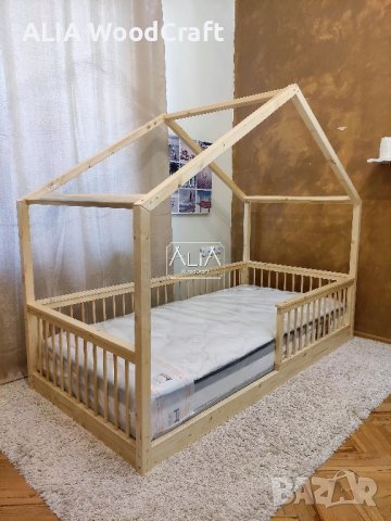 Легло къщичка | модел: "РАДИ" | ALIA WoodCraft - Детски легла Монтесори, снимка 4 - Мебели за детската стая - 41981847