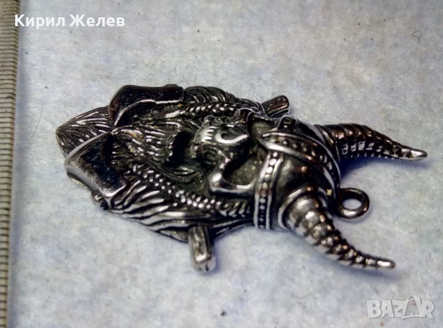 СТРАХОВИТ ВИКИНГСКИ НЕО ГОТИК АРТ ФИГУРАЛЕН МЕДАЛЬОН от НИКЕЛИРАНА БЛАГОРОДНА СТОМАНА 49198, снимка 8 - Колиета, медальони, синджири - 51279764