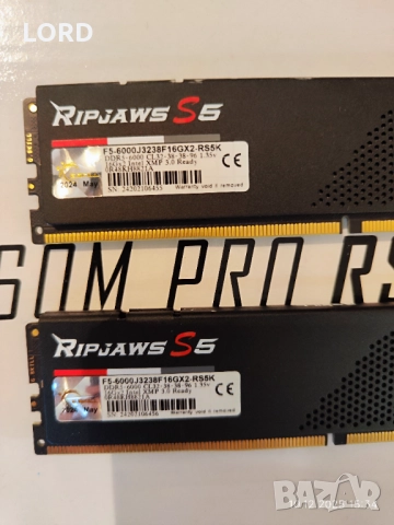 Рам памет G.SKILL Ripjaws S5 Black 32GB (2x16GB) DDR5 6000MHz CL32, снимка 3 - RAM памет - 52728068