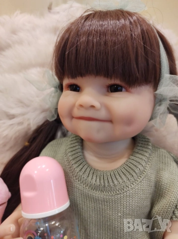Кукла реборн 55см, реалистична силиконова кукла, преродено бебе, снимка 4 - Кукли - 52083038