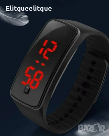 Спортен унисекс LED часовник-гривна бърз бутон за управление ЧЕРЕН", снимка 5 - Смарт гривни - 52206041