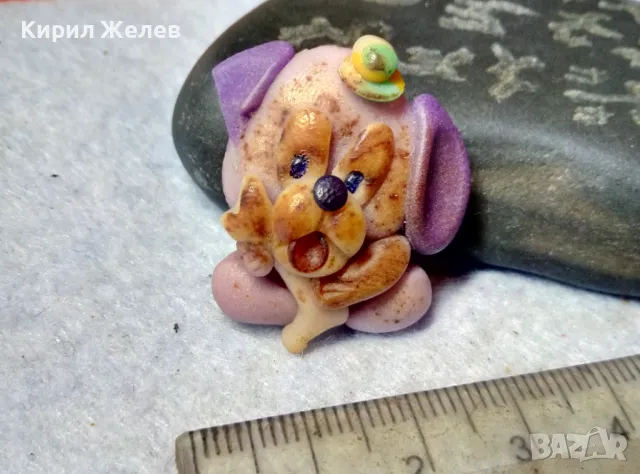 СИМПАТИЧНА КОЛЕКЦИОНЕРСКА ВИНТИДЖ ЗНАЧКА - КУЧЕНЦЕ Арт БРОШКА от ПОЛИМЕРНА ГЛИНА 48769, снимка 6 - Колекции - 48842327