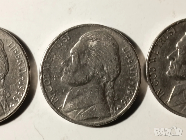 5 американски цента различни години, снимка 7 - Нумизматика и бонистика - 53214125