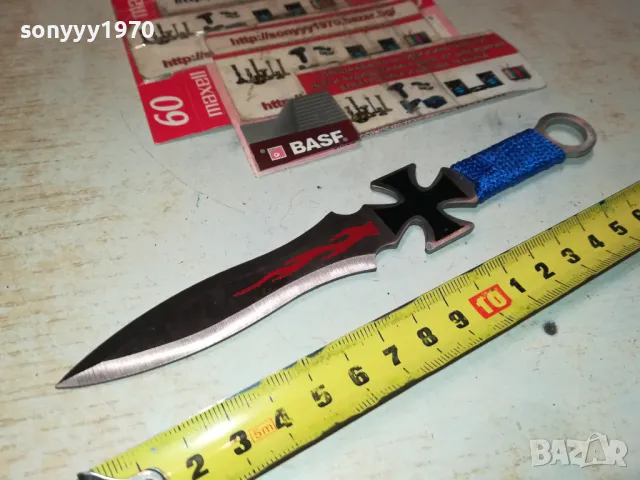 НОЖ С КРЪСТ-СИНЯ ОПЛЕТКА 1203252018, снимка 13 - Ножове - 49469709