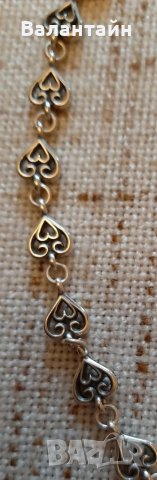 Сребърно колие със сърца, уникално, снимка 4 - Колиета, медальони, синджири - 41623090