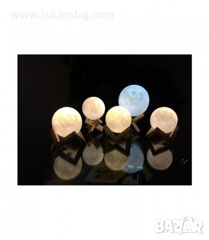 3D НОЩНА ЛАМПА С ФОРМА НА ЛУНА - код 2117, снимка 6 - Други - 33949360