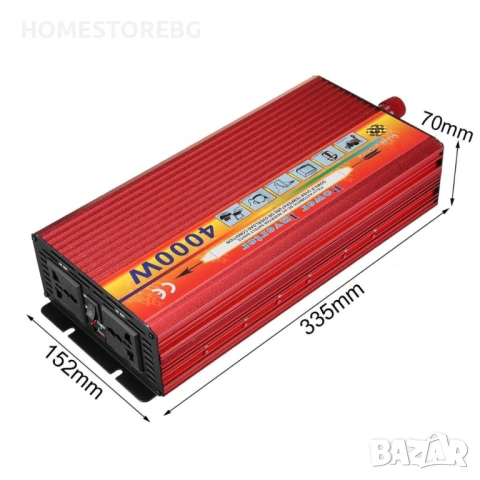 Инверторен преобразувател за ток с мощност 500W, 1000W, 2000W, 4000W, снимка 2 - Друга електроника - 53368873