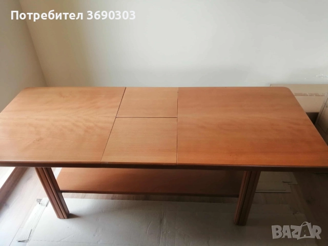 Разстегателна маса дължина 120+30/ ширина 60/ височина 57 см, масив, стабилна и тежка, 240 лв, снимка 4 - Маси - 52549495