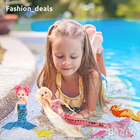 Нов комплект за игра Принцеса русалка Морско конче Деца подарък, снимка 4 - Кукли - 42246062
