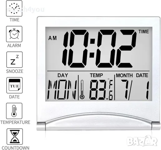 НОВ НАСТОЛЕН LCD ДИГИТАЛЕН ЧАСОВНИК С ТЕМПЕРАТУРА+КАЛЕНДАР. БУДИЛНИК НАСТОЛНИ ЕЛЕКТРОННИ ЧАСОВНИЦИ, снимка 6 - Други - 44465418