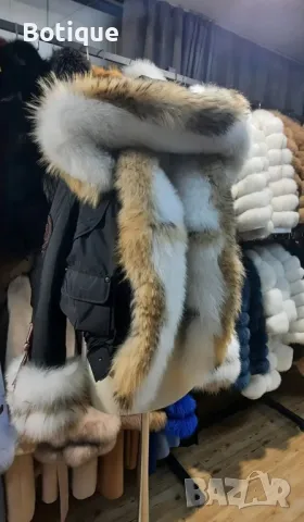 дамска парка от естествен косъм 