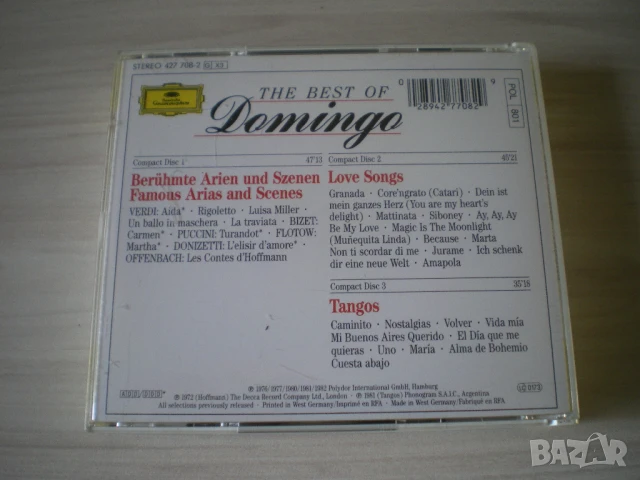 Placido Domingo ‎– The Best Of Domingo - Arias - Love Songs - Tangos 3×CD, Compilation, снимка 4 - CD дискове - 51143317