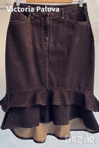 Дънкова пола ÄNNY N цвят кафе