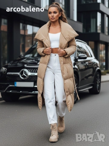 Дамско дълго ватирано зимно яке FAVI, 4цвята , снимка 8 - Якета - 53091074