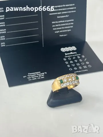 Златен пръстен 18 карата, снимка 3 - Пръстени - 47444784
