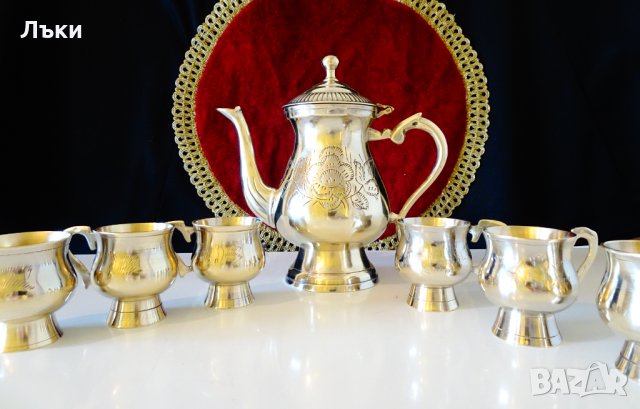 Бронзови чаши за ракия,столче,гравирани. , снимка 9 - Антикварни и старинни предмети - 35950959