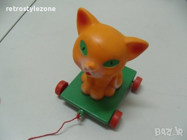 оф.6634 стара детска играчка   - размер 14,5 / 11,5 / 11,5 см   - дърво , синтетика , гума , снимка 3 - Други ценни предмети - 38643600