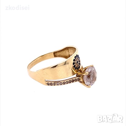 Златен дамски пръстен 3,93гр. размер:63 14кр. проба:585 модел:19566-1, снимка 3 - Пръстени - 42236910