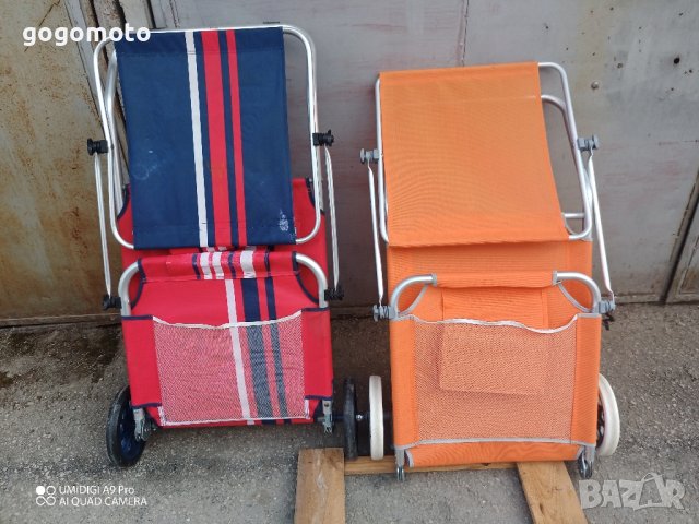 шезлонг на колела за плажа, сгъваем преносим стол за плаж на колела , снимка 15 - Къмпинг мебели - 41946951