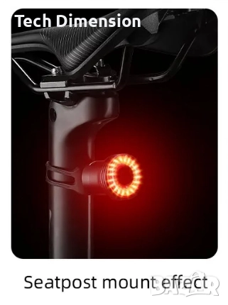 WEST BIKING COB Led Smartlight Заден стоп велосипед USB Type-C Li-Ion, снимка 1