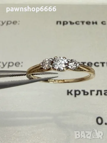 Златен пръстен 14К 585 с естествени диаманти 0.28 ct H/SI1 – 1.57 г