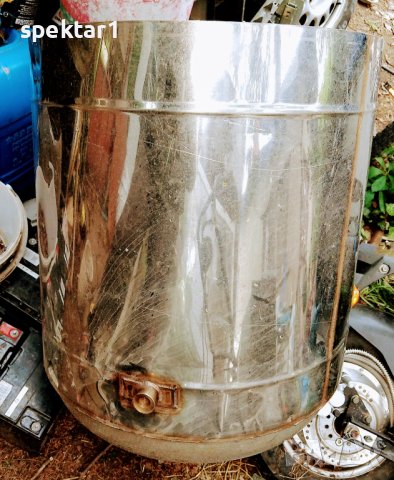 Неръждаем открит съд фи 50 висок 60 см надупчено дъно, снимка 1