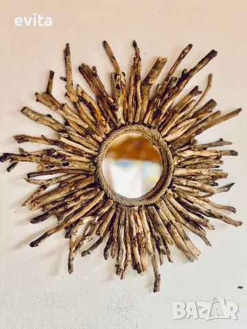 Плаващо огледало с дървени клонки. Ръчна изработка! 