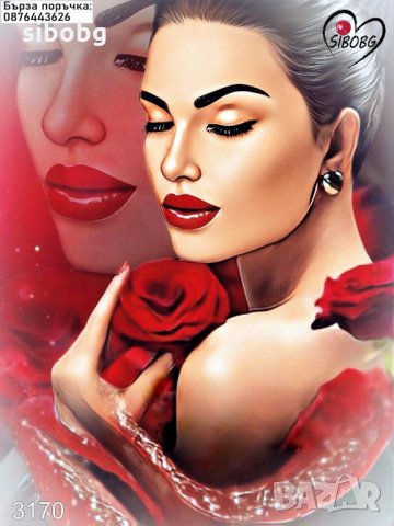 ДИАМАНТЕН ГОБЛЕН Красота в червено, снимка 1