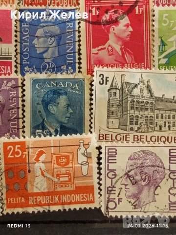 Стари пощенски марки от цял свят смесени БЕЛГИЯ,КАНАДА, ИНДОНЕЗИЯ за КОЛЕКЦИЯ 51936, снимка 8 - Филателия - 53208825