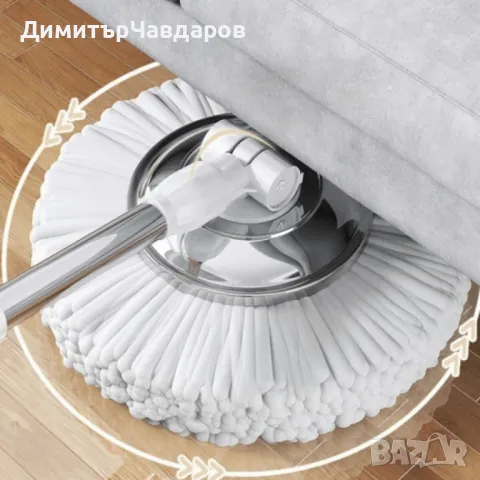 Въртящ се на 360° моп комплект, с центробежна кофа, неръждаема стомана, снимка 6 - Мопове, кофи, четки и метли - 49770169