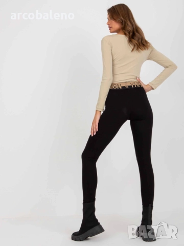 Дамски черен ежедневен памучен клин, снимка 3 - Клинове - 52129326