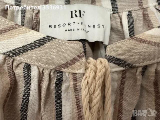 Блуза от ленена смес Resort Finest, снимка 3 - Блузи с дълъг ръкав и пуловери - 49999637