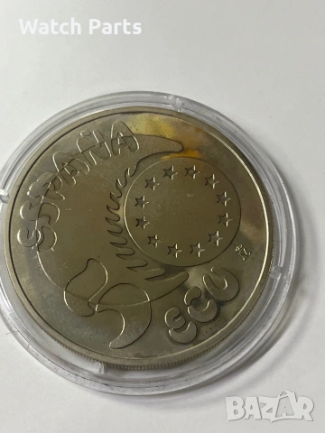 Испания 5 екюта, 1989 г. Чарлз V, снимка 6 - Нумизматика и бонистика - 53122078