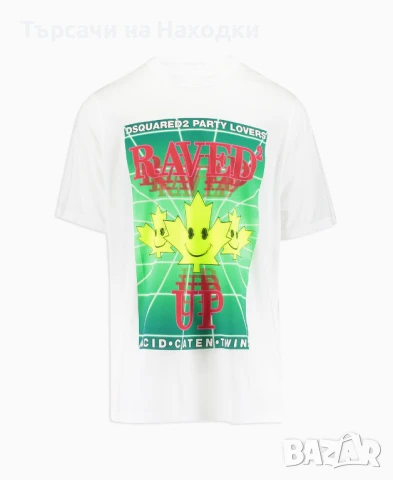 Мъжка тениска DSQUARED RAVED UP бяла XL-3XL white XLarge, снимка 2 - Тениски - 50826123